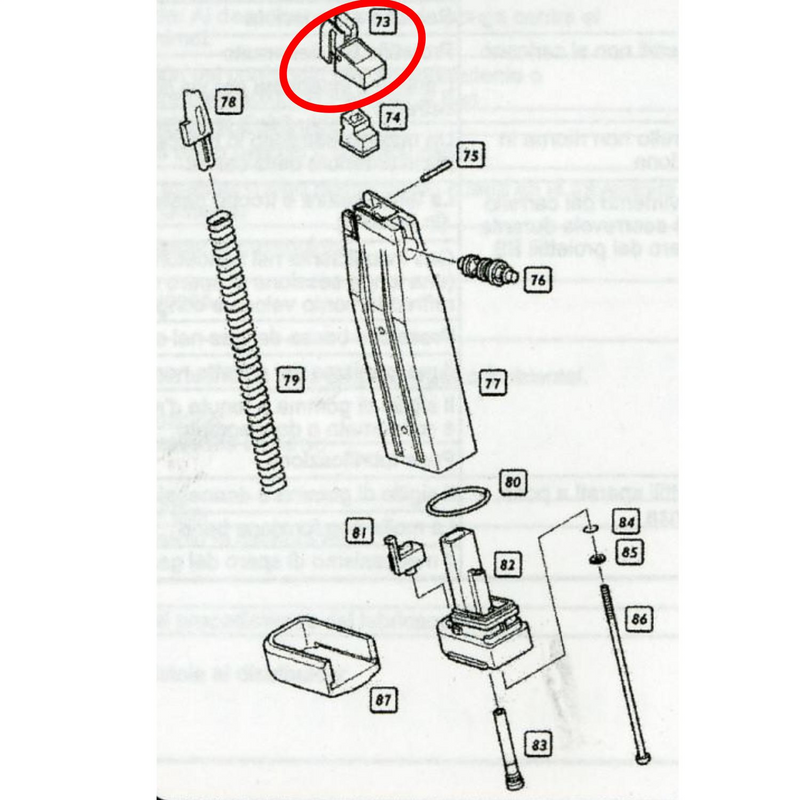 We Hi-Capa 5.1 GBB Magazine Feeding Lips Parts No #73