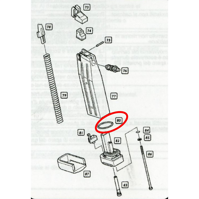 We Hi-Capa 5.1 Şarjör Alt Kapak Contası Parts No #80