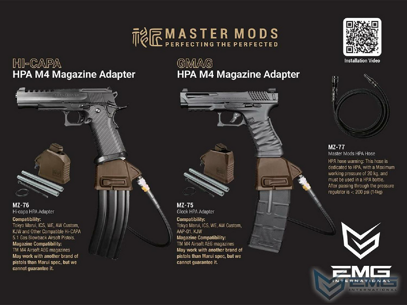 EMG Master Mods Airsoft GLOCK için M4 ŞARJÖR HPA ADAPTÖRÜ MAGAZINE ADAPTER