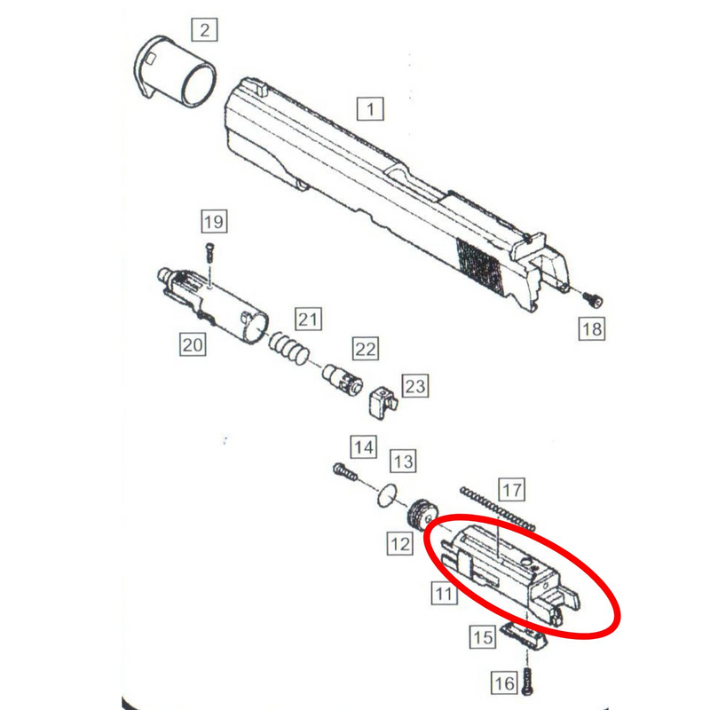 We 1911 Nozzle Housing Part No #11