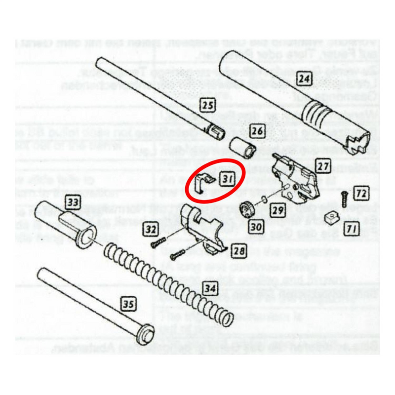 We Hi-Capa 5.1 Hop Up Nub Basıcı Parts No #31
