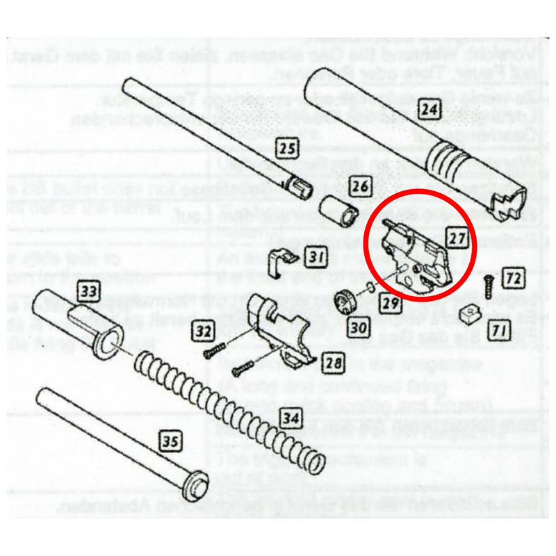 We Hi-Capa 5.1 Hop Up Chamber Sol Parts No #27
