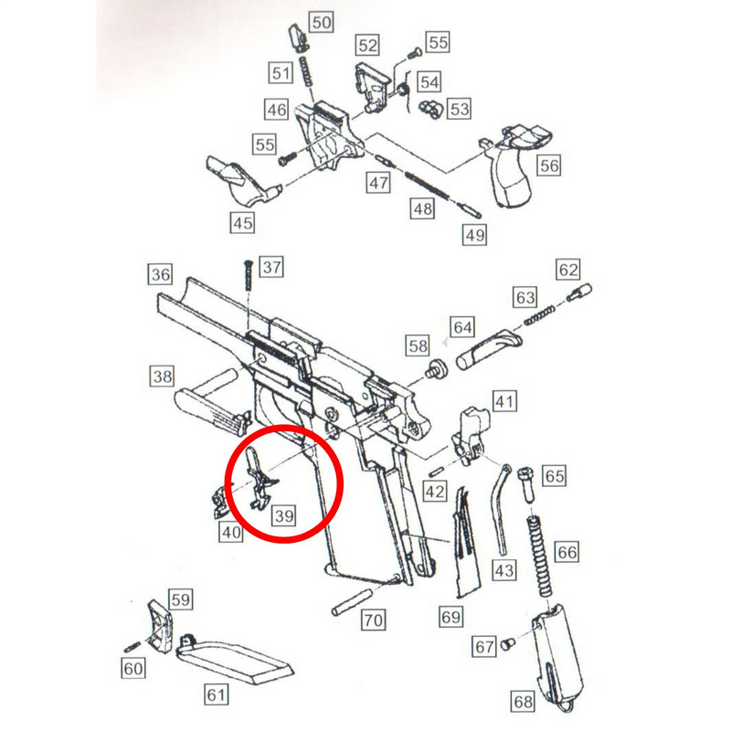 We 1911 Disconnector Parts No #39