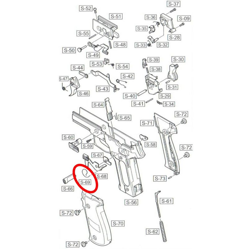 We F226 Replacement Decocker Lever Spring #69
