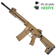 Delta Armory  M4 AR15 KeyMod 10'' Charlie Pil ŞARJ SET Airsoft Tüfek FULL TAN / DA-C04-FT