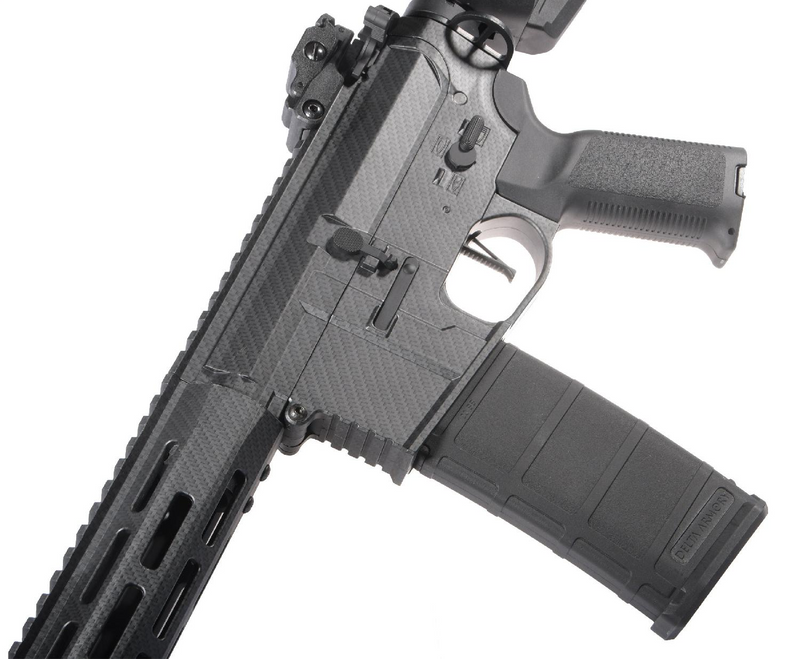 Delta Armory CARBON Görünümlü M4 AR15 M-LOK 8'' Charlie Pil Şarj DAHIL SET DA-C08-CRB