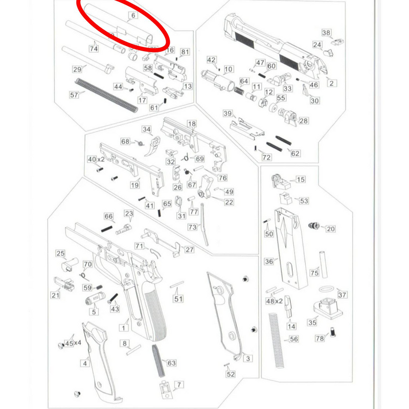 We M92 Dış Namlu Parça No #06