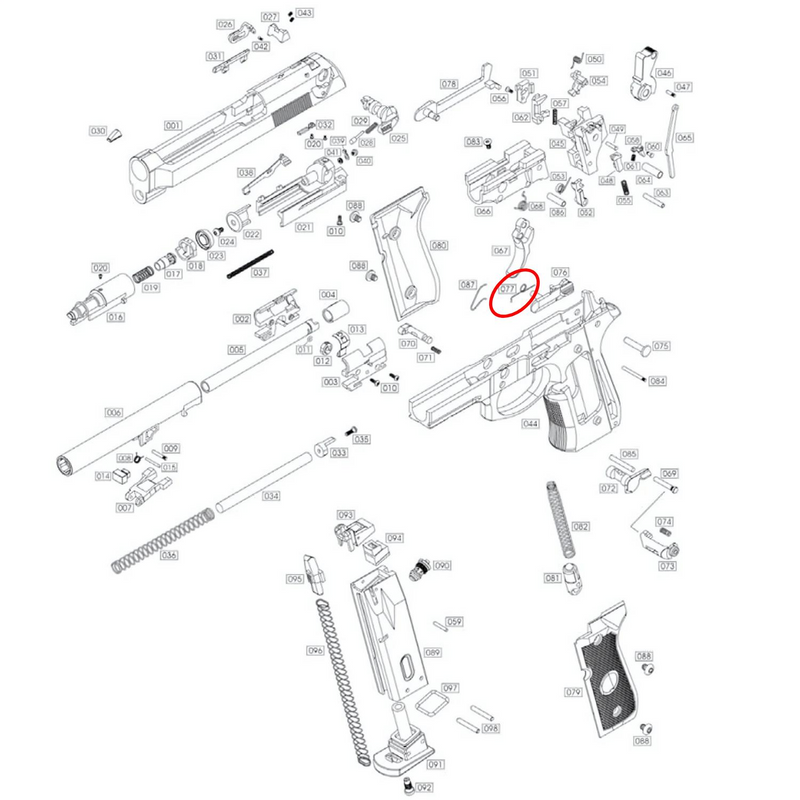 We M92 V2 Tetik Yayı Parça No #77