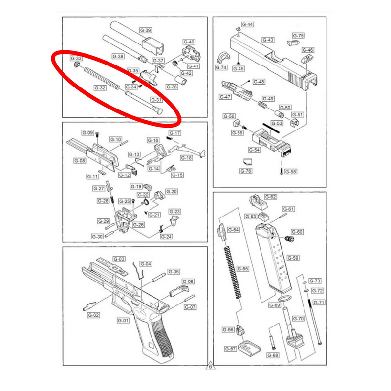We G19 Gen 5  Serisi İcra Yay Seti Parça No G19V #30-34
