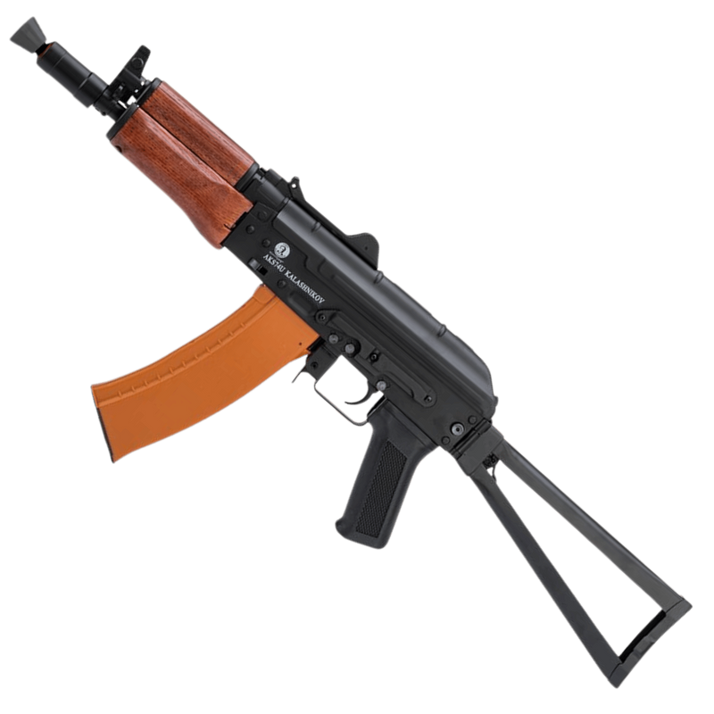 CYBERGUN Softair Licensed AKS74U Kalashnikov Gerçek Ağaç Full Metal Airsoft AEG Tüfek