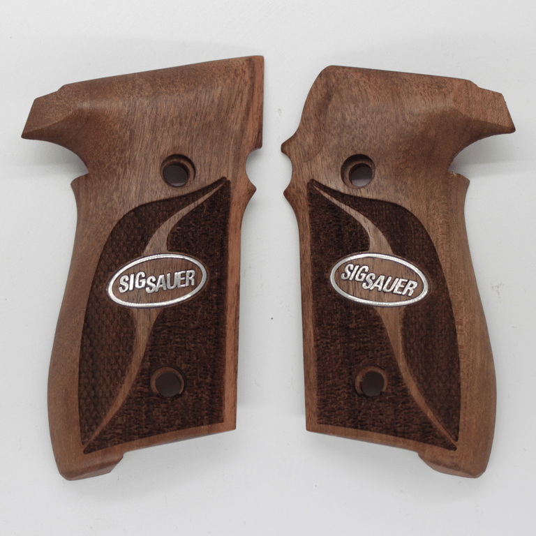 Sig Sauer p 226 beyaz metal siyah mine çift motif ceviz ahşap kabze