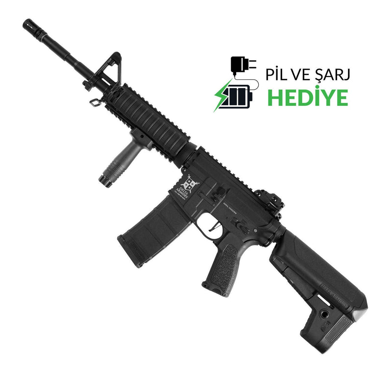 Delta Armory AR15 RIS BRAVO Siyah AEG Airsoft Tüfek / Pil Şarj Setli