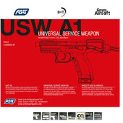ASG BT LISANSLI USW A1 CO2 GBB AIRSOFT TABANCA