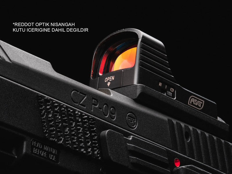 CZ P09 OPTIC AYAK VE CANTALI SİYAH BLOWBACK CO2 AIRSOFT TABANCA