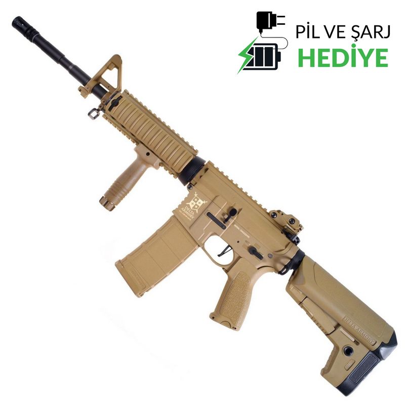 Delta Armory M4 AR15 RIS Charlie PiL ŞARJ SET Airsoft Tüfek FULL TAN DA-C03-FT