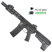 Delta Armory M4 AR15 M-LOK SilentOps 8'' Charlie Siyah Airsoft Tüfek SET DA-C10