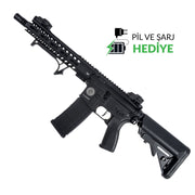 Delta Armory Grand Power M4 AR15 10'' M-Lok ALPHA Siyah AEG Airsoft Tüfek / Pil Şarj Setli